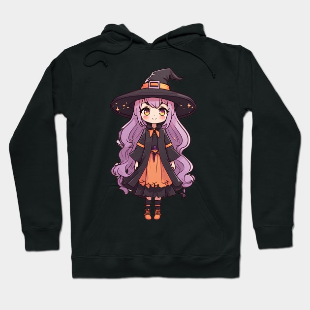 cute anime witch design Hoodie by InkPulse